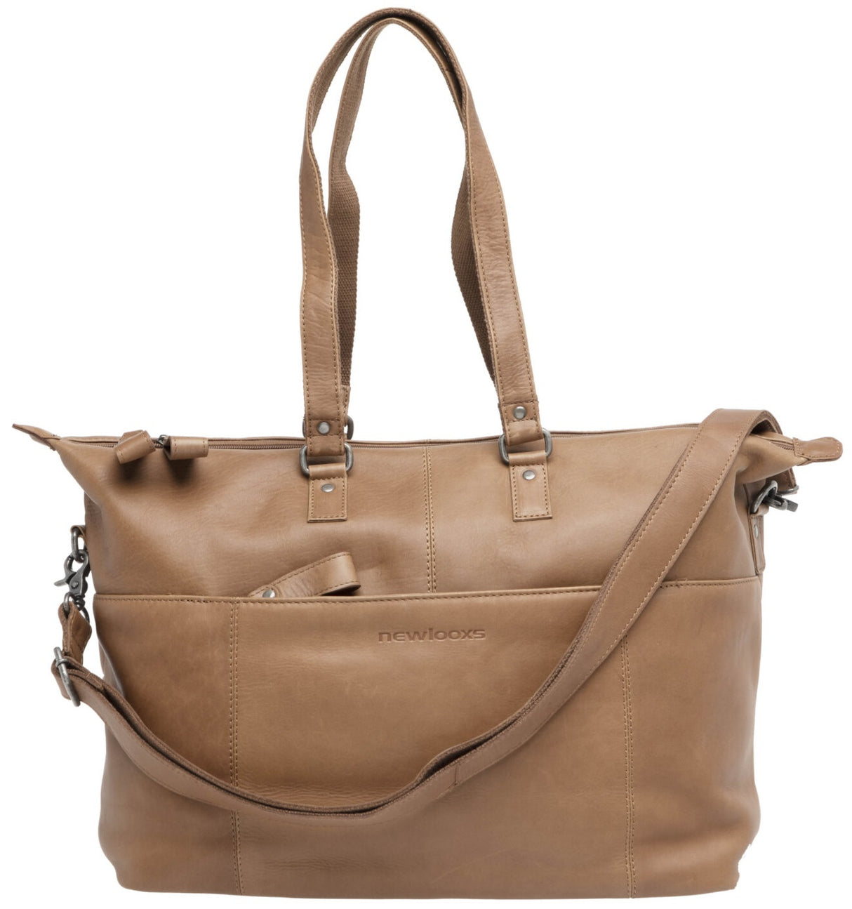 Newlooxs New laptoptas leer Verla cognac 21 liter