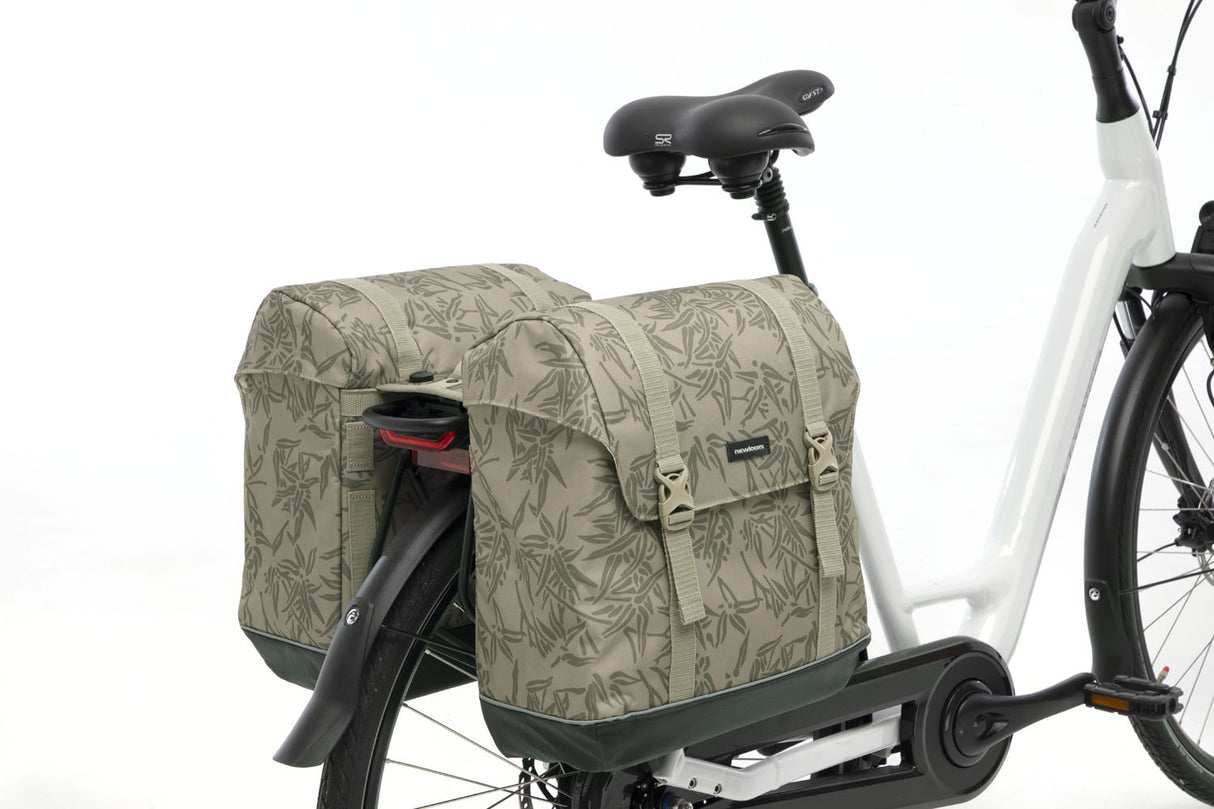 Nye Looxs Bicycle Bag Alba Double - Mik Bagage Rider - Water -Repellent Polyester - 42L - Bambus svart