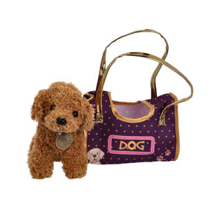 Plush plush dog in bag | 4 pieces
