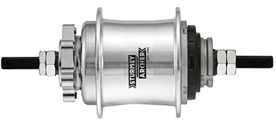 As peças do cubo da engrenagem do arqueiro Sturmey definiram o a2k duplo automático. hub automático sta. disco 36l. prata