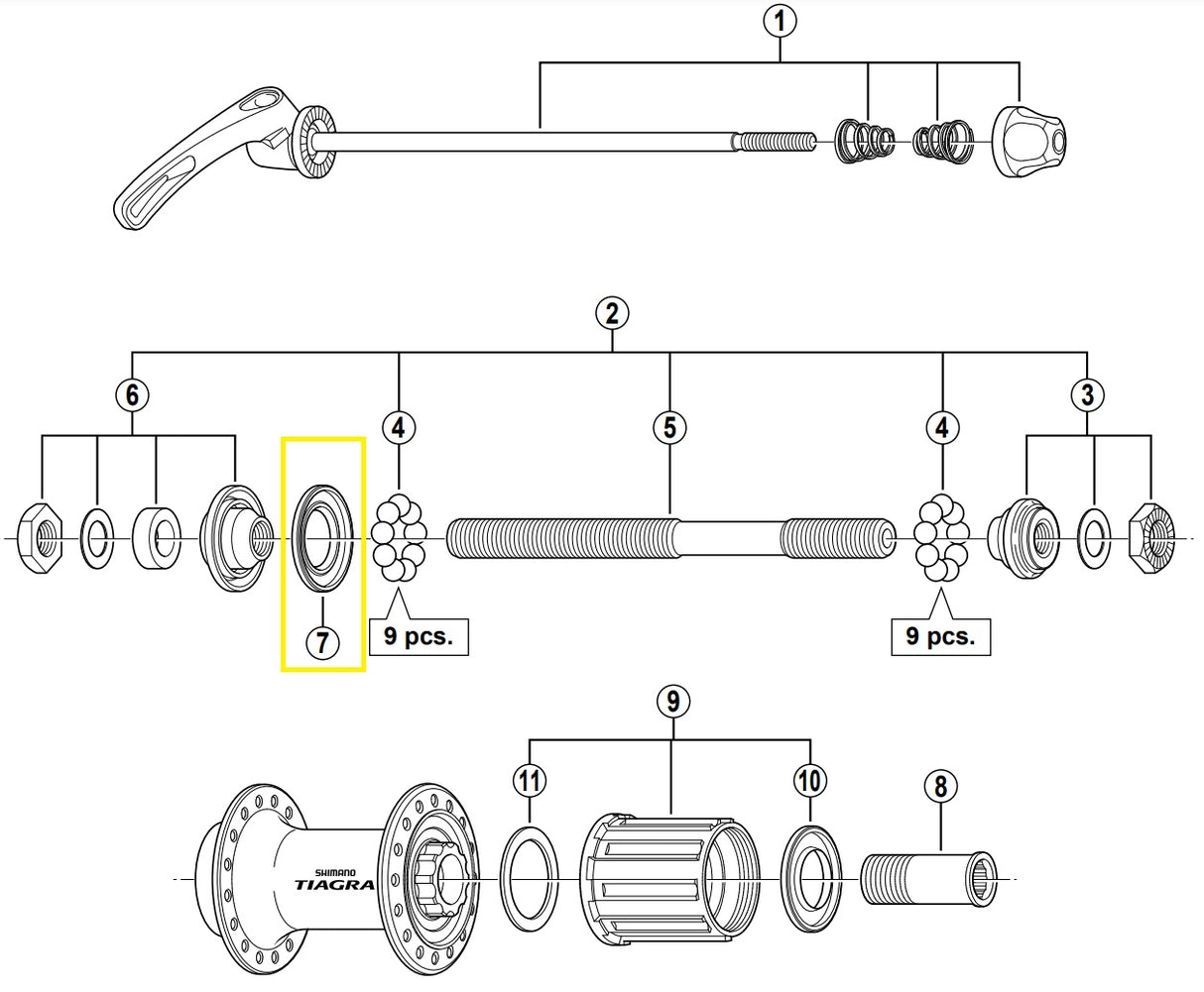 Kaptur tkaniny Shimano lewy FH-4500