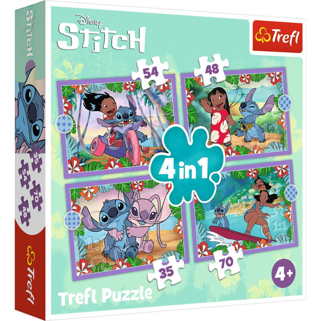 Trefl Disney Stitch 4in1 Puzzle 35-70 sztuk