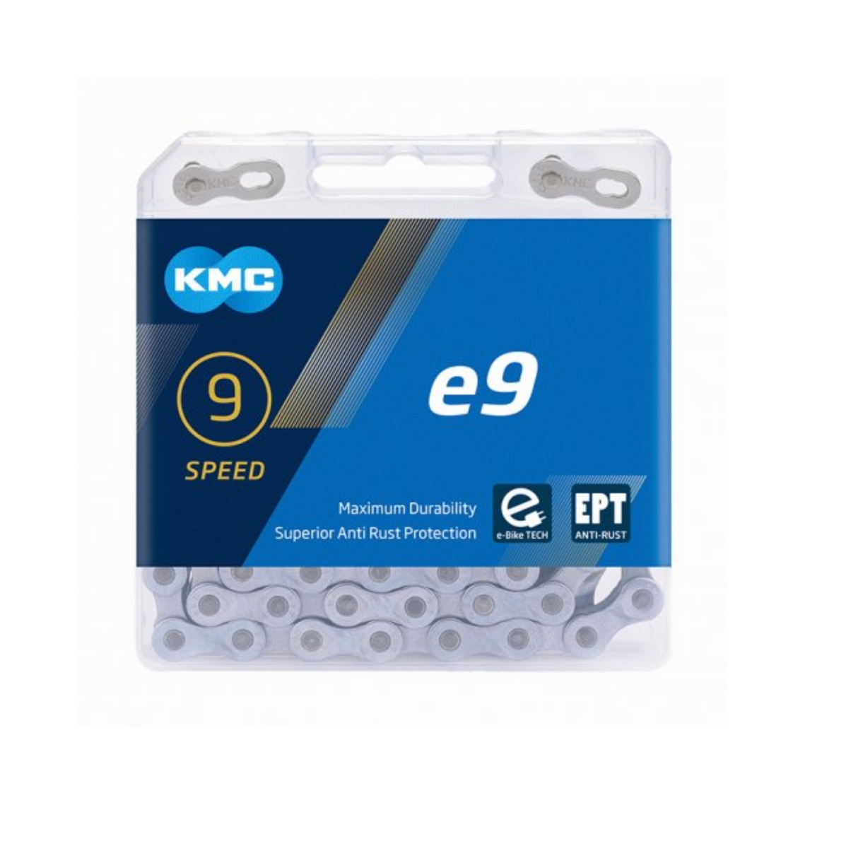 KMC E9 EPT Bicycle Chain 136 Silvers Silver