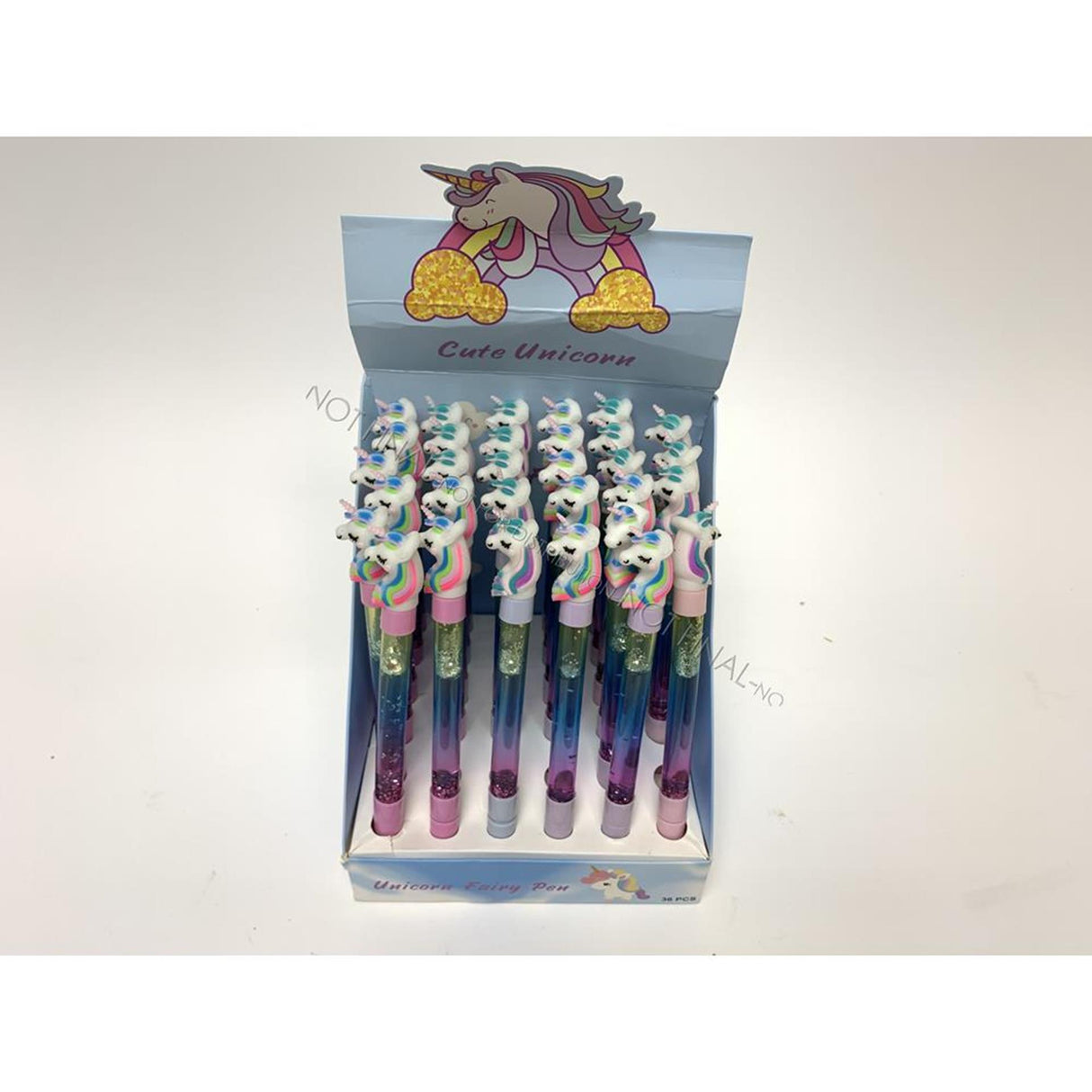 Unicorn Kugelpen mat Glitter 15cm
