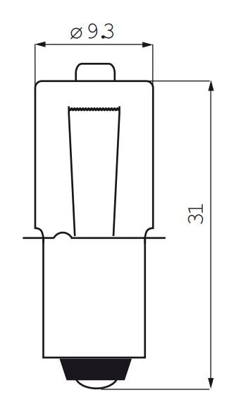 Lámpara de halógeno PX13.5S 6 voltios - 3 vatios con collar