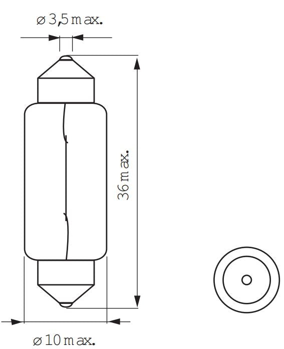 Bosma svetilka 6V-5W cev 11x38