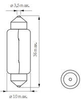 Lámpara Bosma 6V-5W Tube 11x38