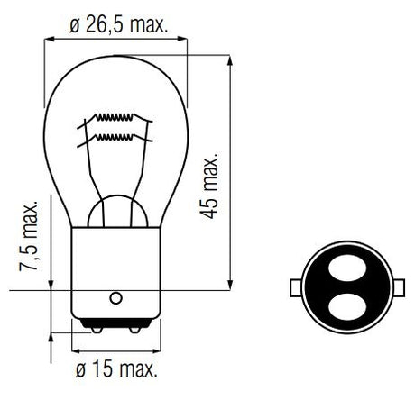 Bosma Lamp 12V-25 25W BAX15D