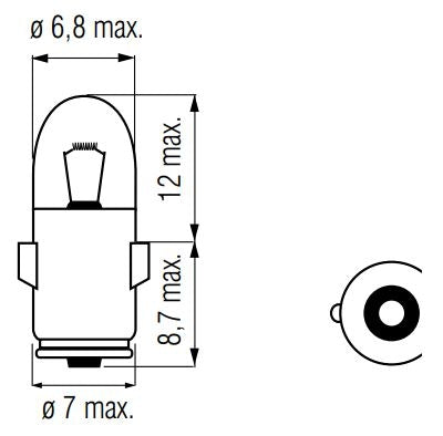 Bosma-Lampe 12V-1.2W BA7S