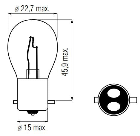 Bosma Lamp 12v-21 5W Bay5D Rot