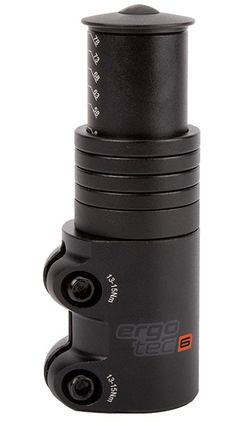 Ergotec stem adapter Ahead Level 6 with spacers 28.6ø 107mm matt black