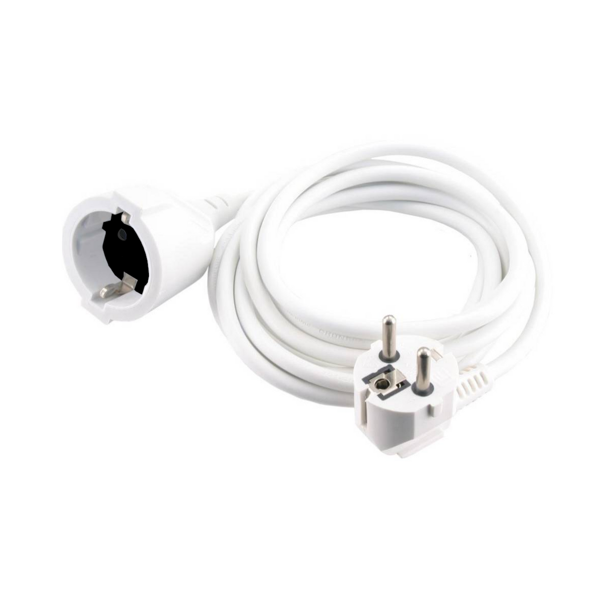 Extension cord white 10m, with earth (hanging packaging)