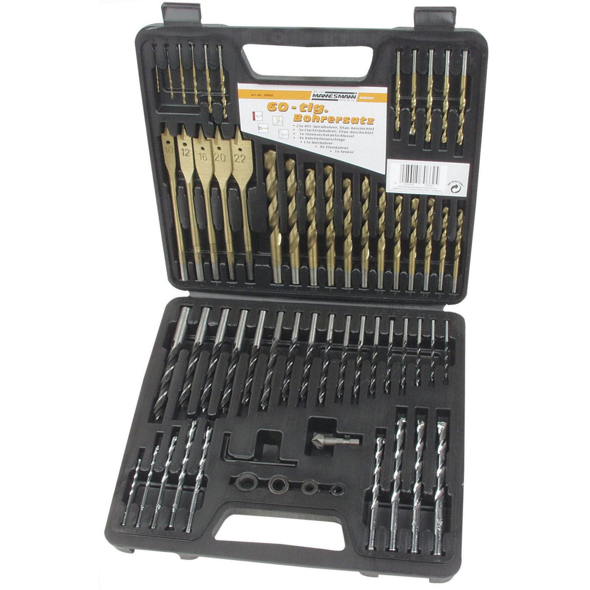 Brüder Mannesmann Drill Bit Set 60 Pcs in Case (Hobby) - 59860