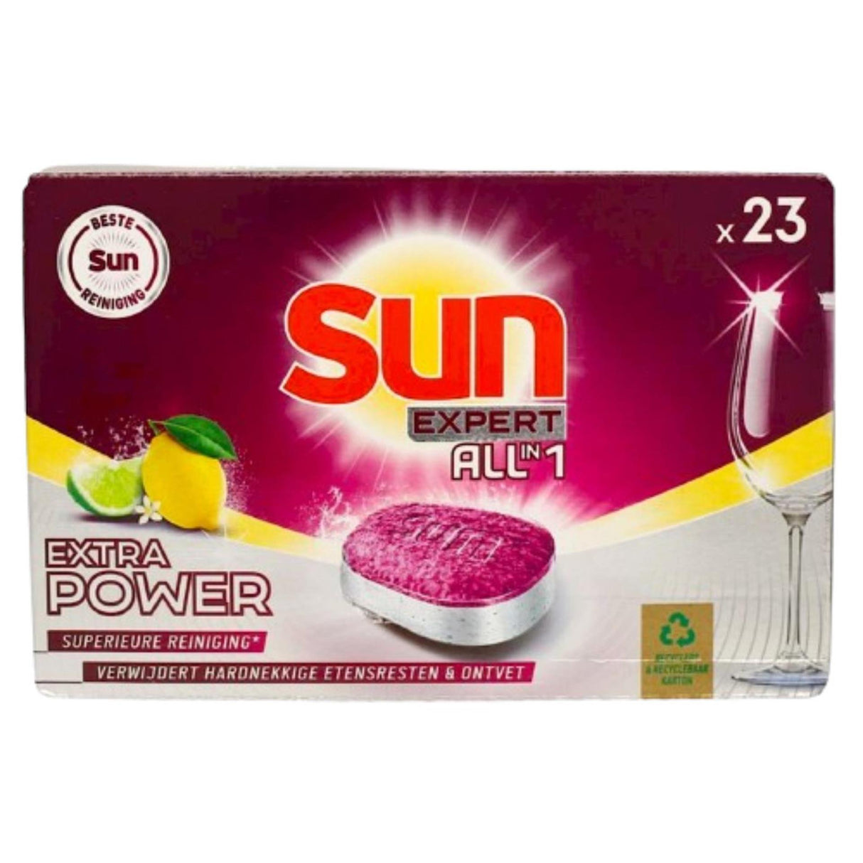 Sun dishwasher tabs power lemon 23 pieces