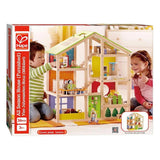 Hape Woode 4 Seasons Dollhouse med möbler