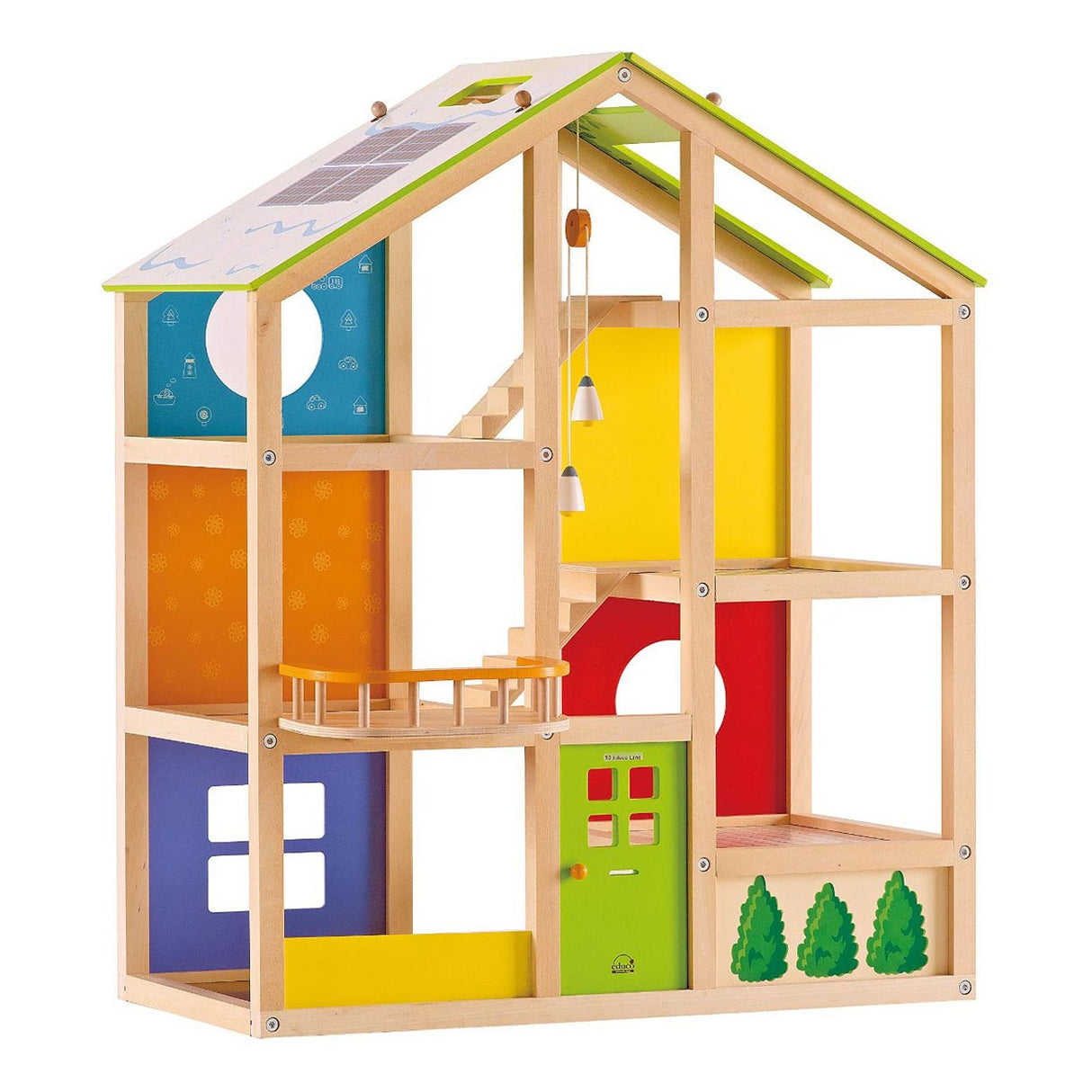 Hape Wooden 4 Seasons Dollhouse s nábytkem