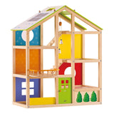 Hape Woode 4 Seasons Dollhouse med möbler