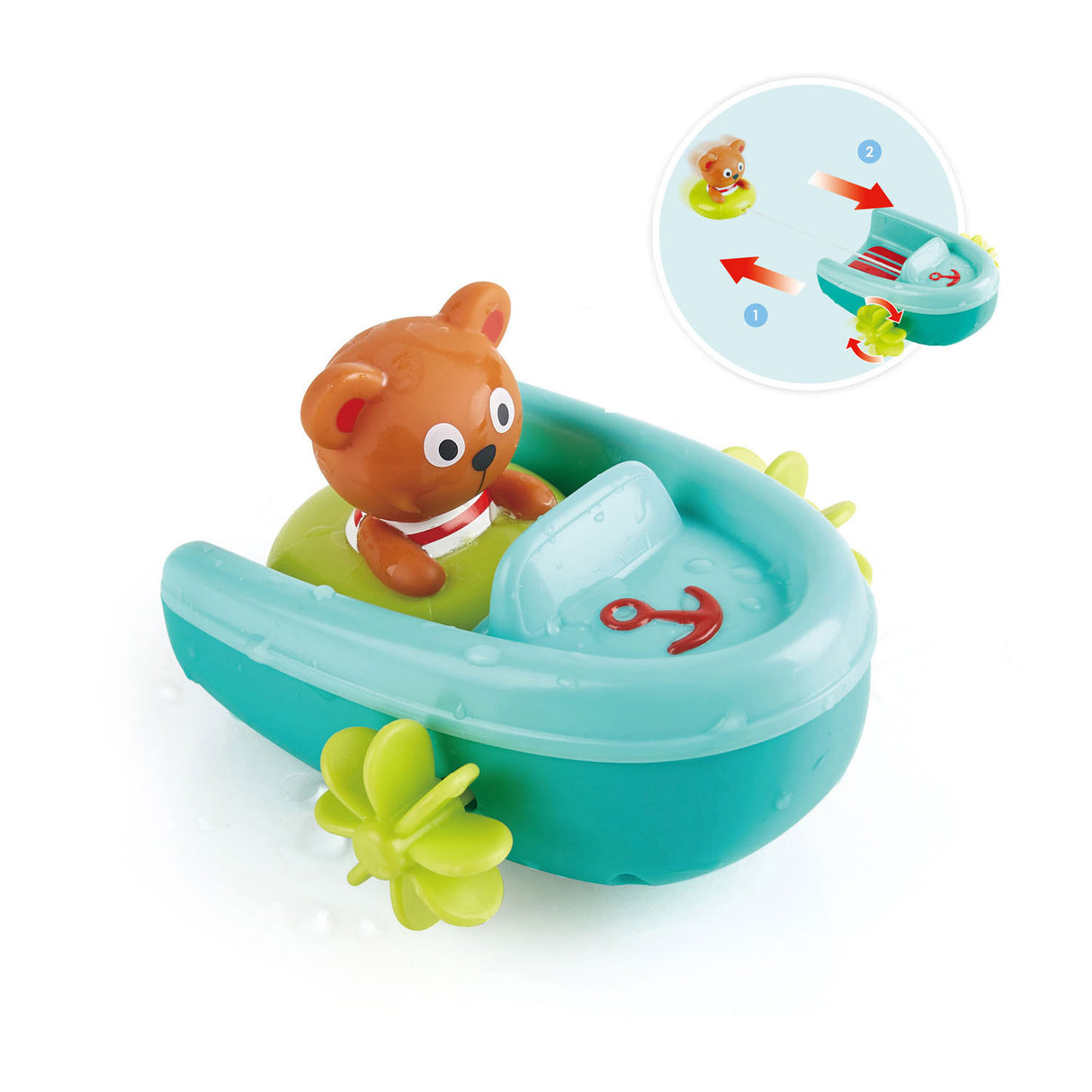 Hape Bath Toy Pullback Boot med öl