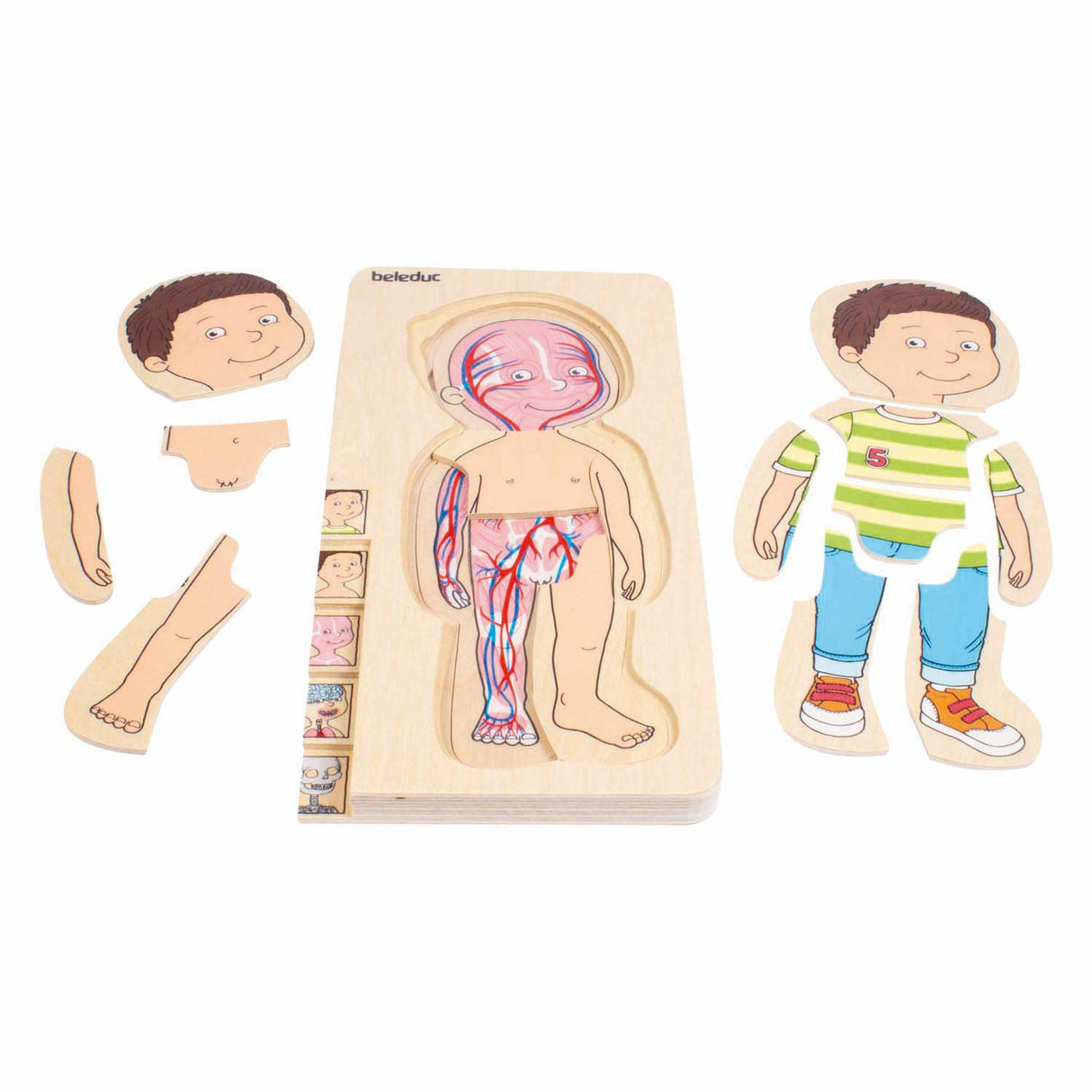Beleduc wooden layer puzzle boy - 5 layers