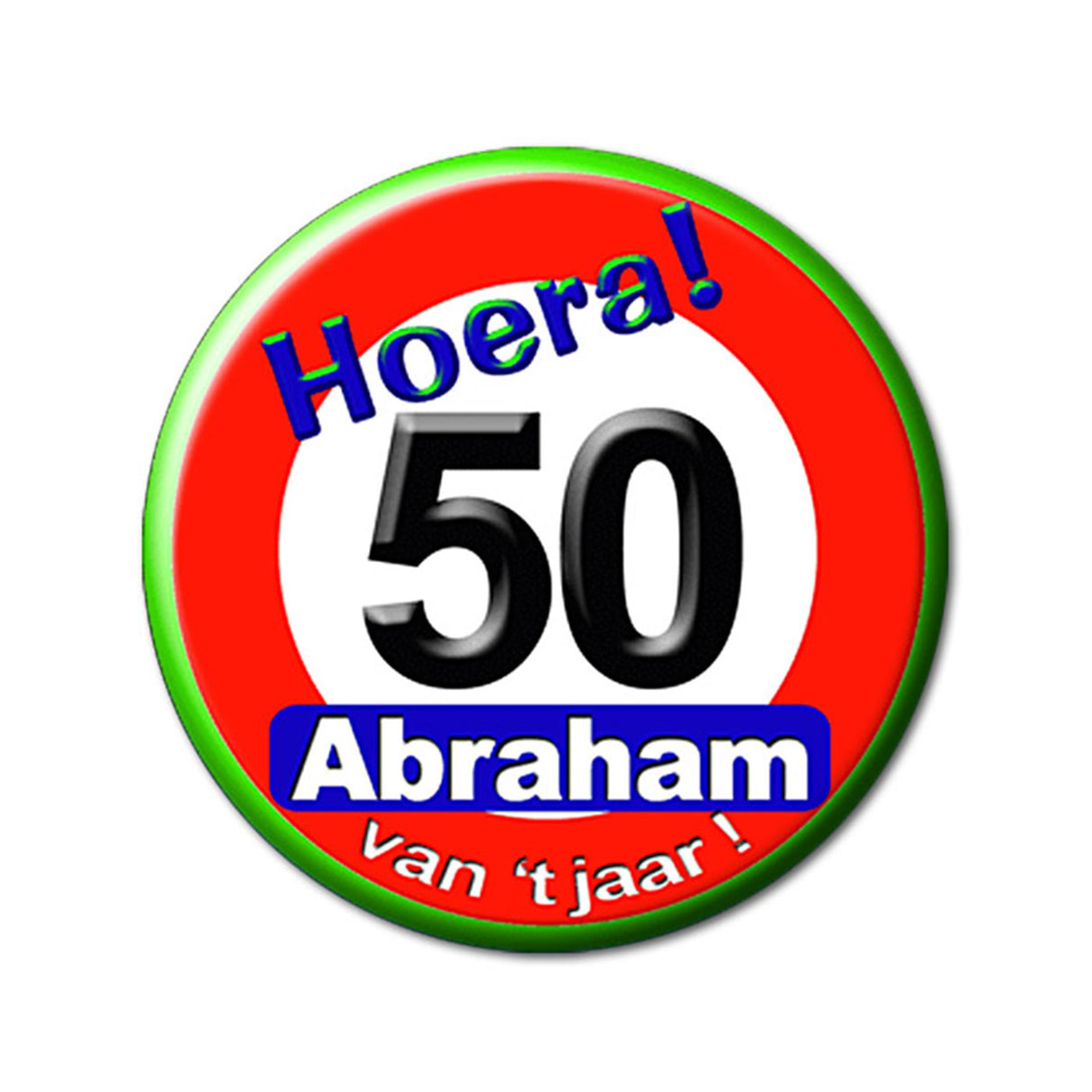 Paperdreams button small - Abraham traffic sign