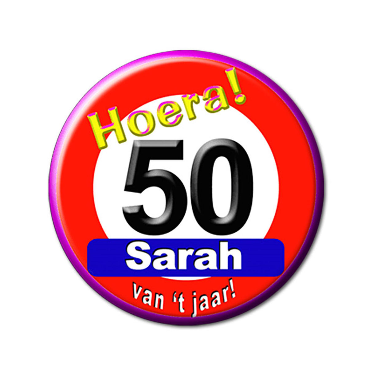 Paperdreams button small - sarah traffic sign