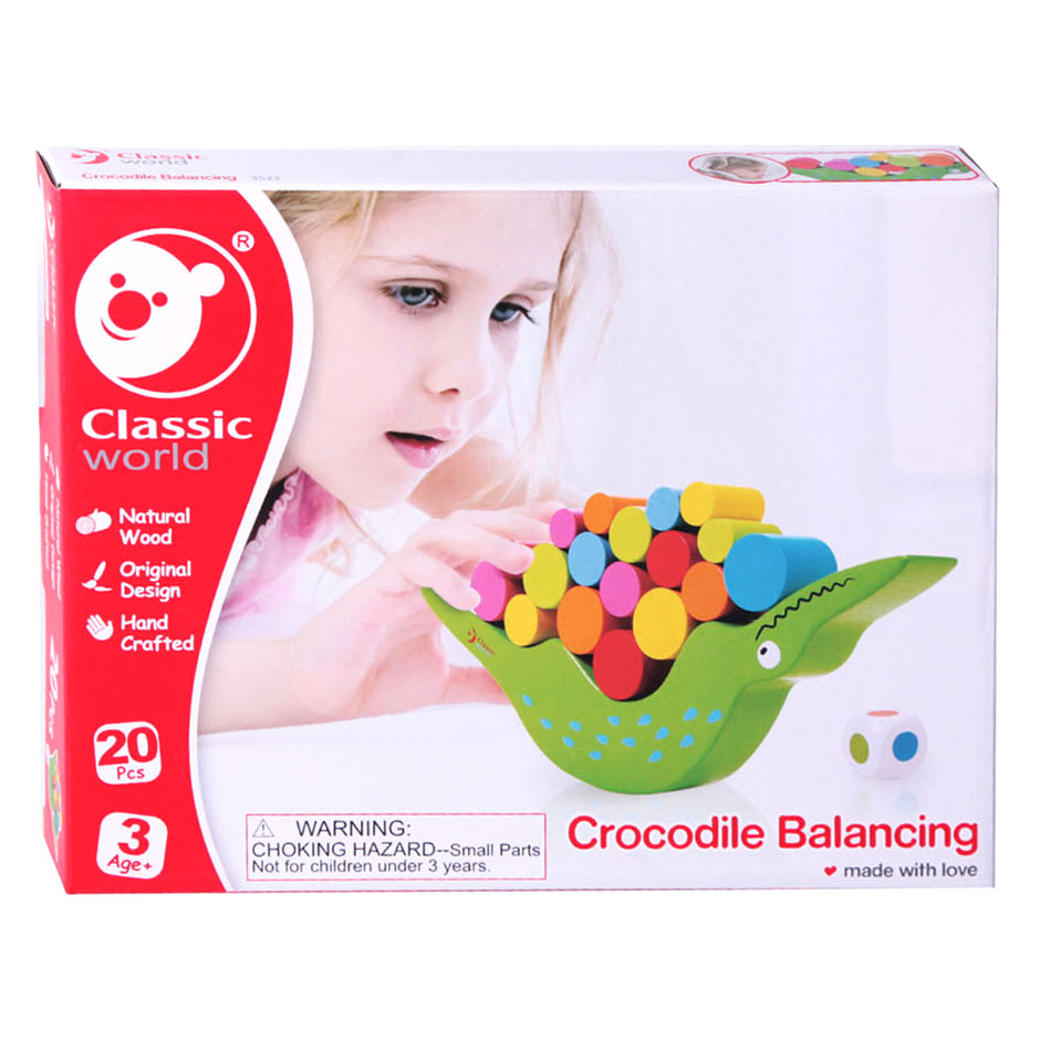 Classic World World World Wooden Balance game Crocodile, 20dlg.