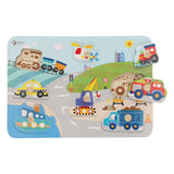 Klassiker World World Wooden Nick Puzzle Verkehr, 8st.