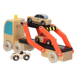 Klassischer Weltautotransporter mit Autos, 4-teilig.