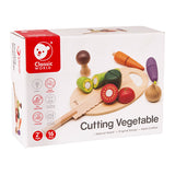 Classic World World World Wooden cutting vegetables with knife and cutting board