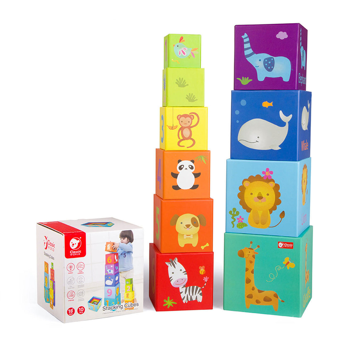 Classic World World Stacking Blocks Figures and Animals, 10dlg.