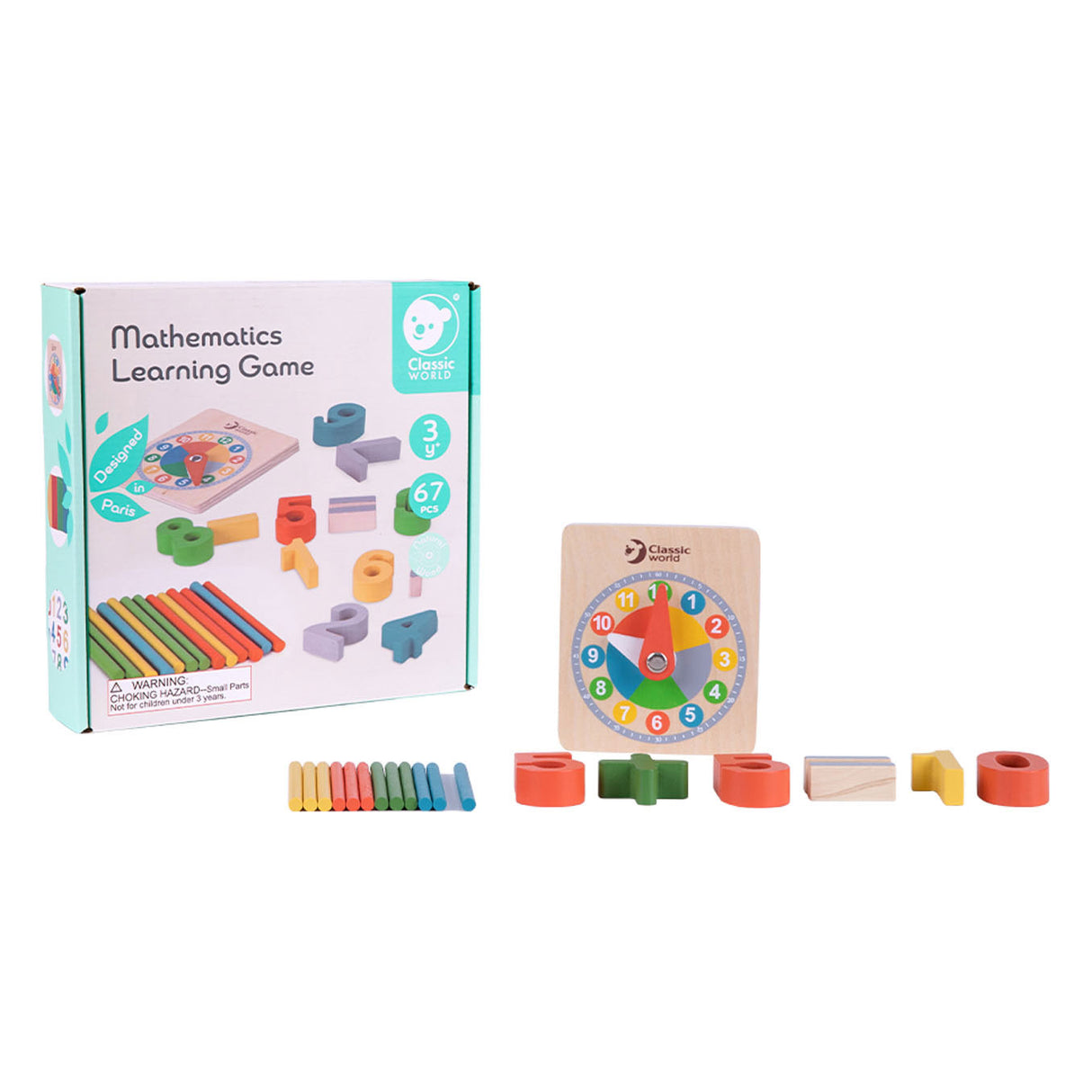 Classic World Wooden Calculation Game, 67 pcs.