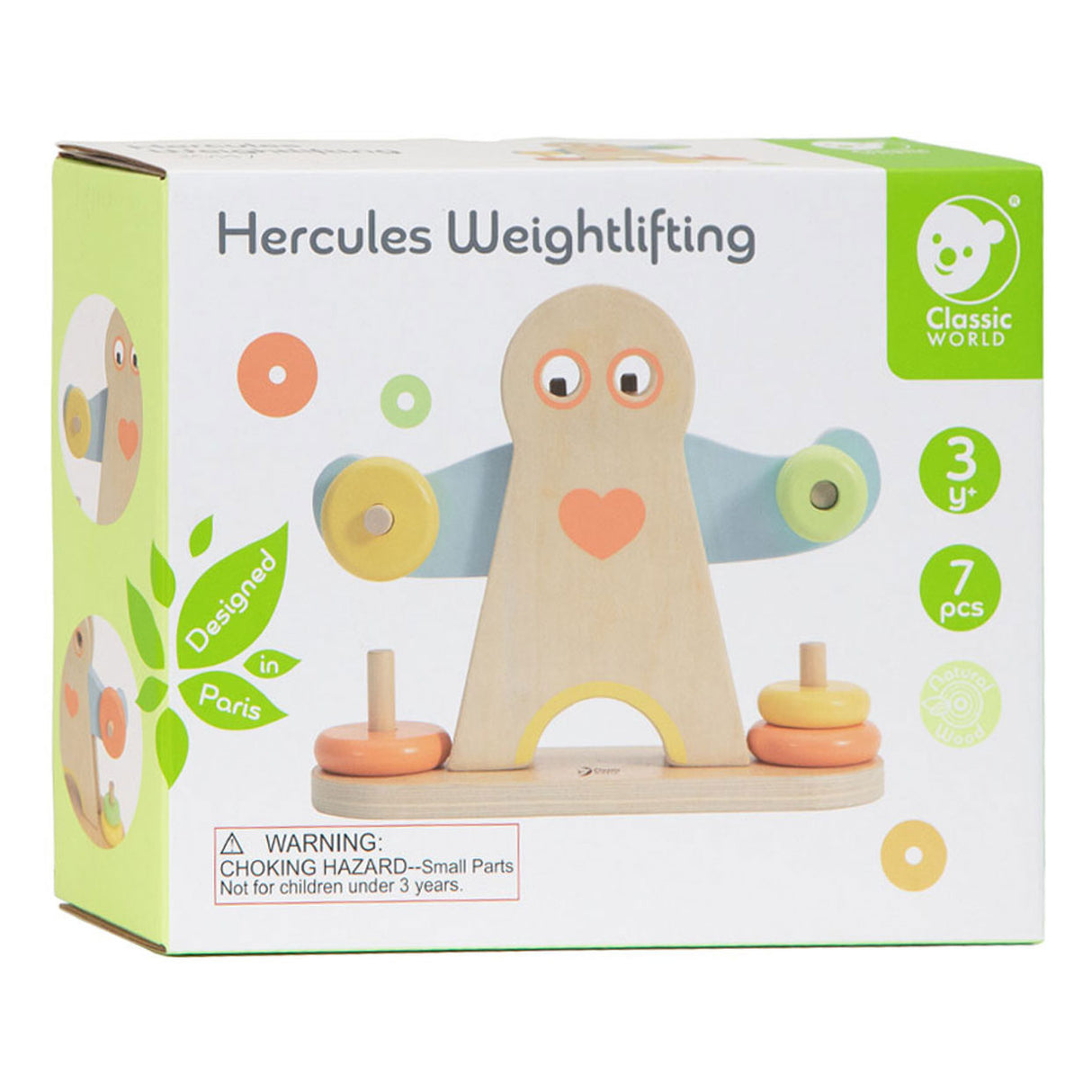 Klasszikus világméretű famérleg Hercules oktatójátékok 7 részes.