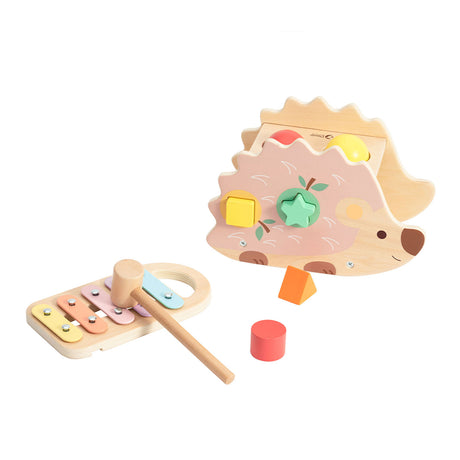 Classic World Wooden Hammer Bench Hedgehog, 9-piece.