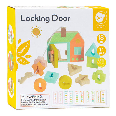 Classic World World Wood Lock Opening Shape Game, 11 st.