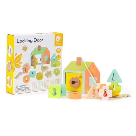 Classic World World Wood Lock Opening Shape Game, 11 st.