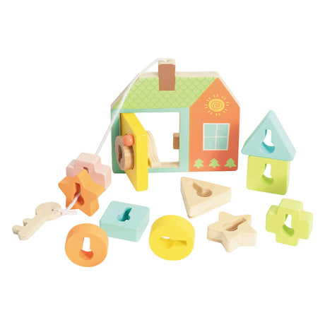 Classic World World Wood Lock Opening Shape Game, 11 st.