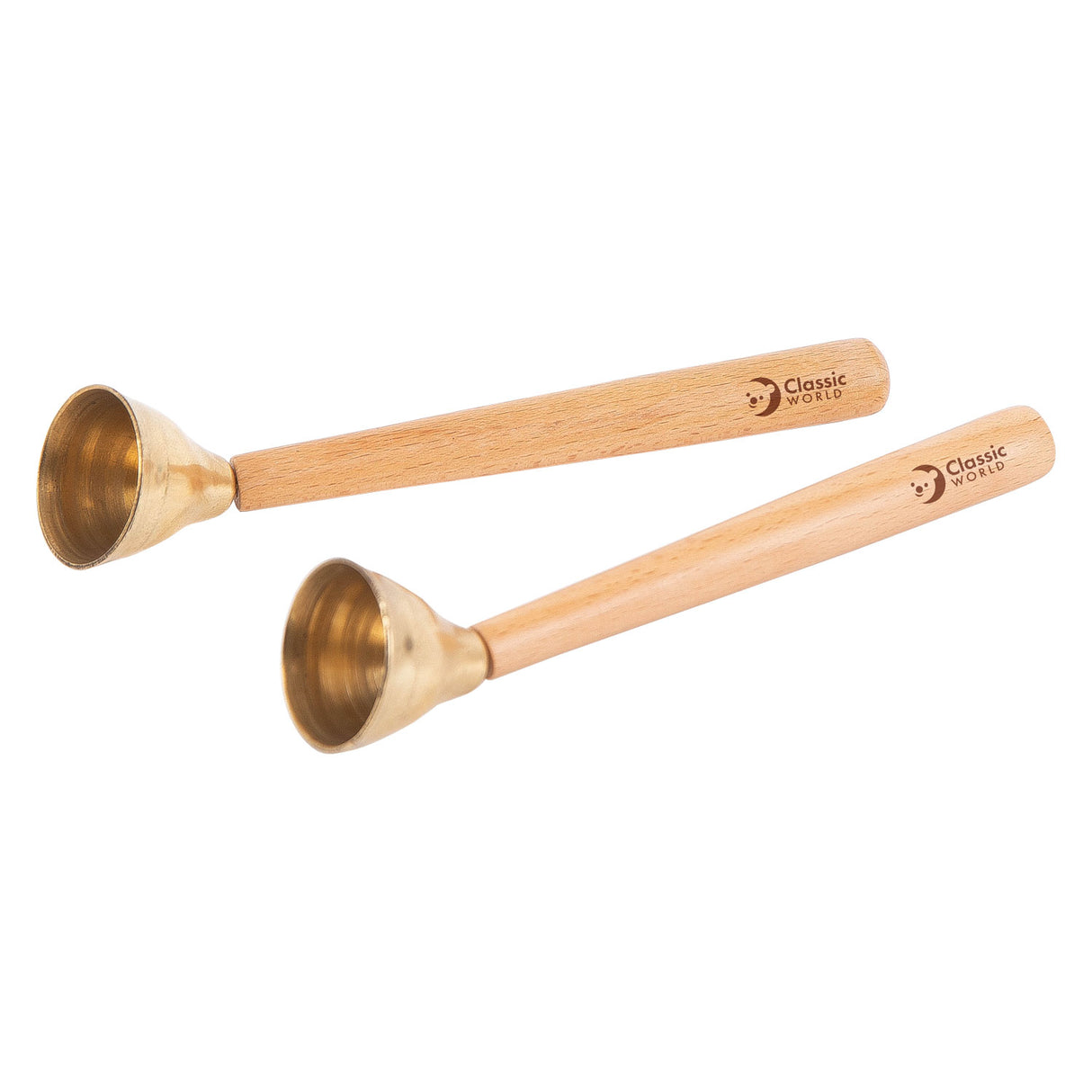 Klassesch Welt Holz Handbell, 2 Stéck.