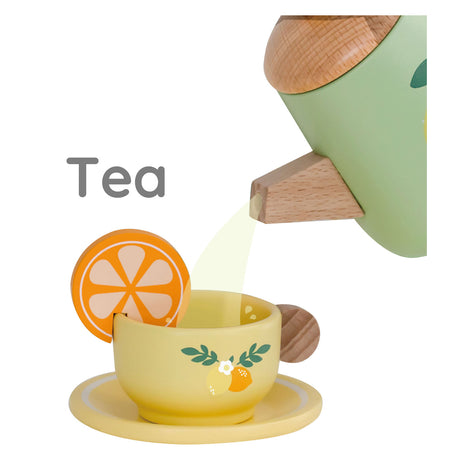 Classic World Wooden Vintage Tea Set com bandeja, 14dlg.