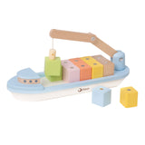 Classic World World Wooden Block Boat with Tap, 13DLG.