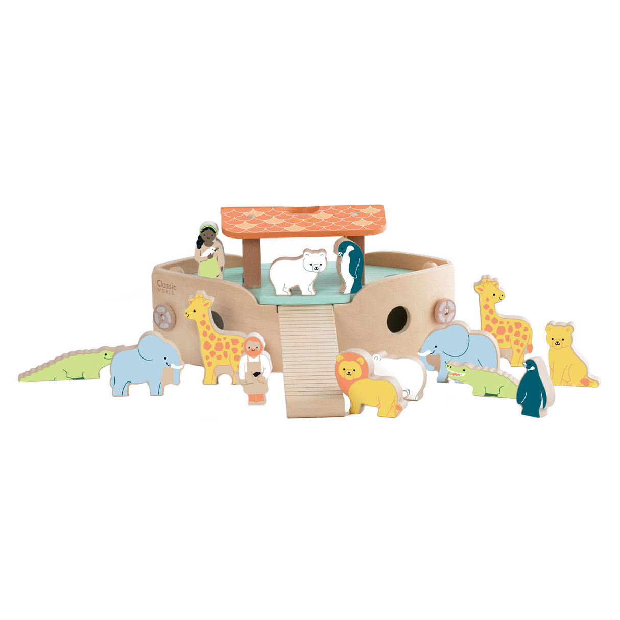 Classic World World World Houten Noah's Ark Boot Bouwset met Dieren, 16dlg.