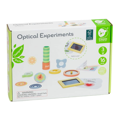 Lobbes toys bv classic world optical experiments wooden play set, 16 pieces.