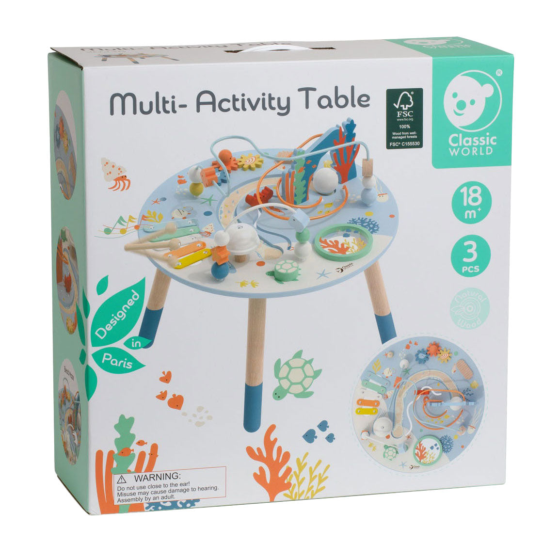 Classic World World Wooden activity table underwater world, 3dlg.