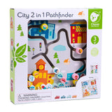 Klassisk World Wood Board Sortering Game 2in1 City and Waste Separate