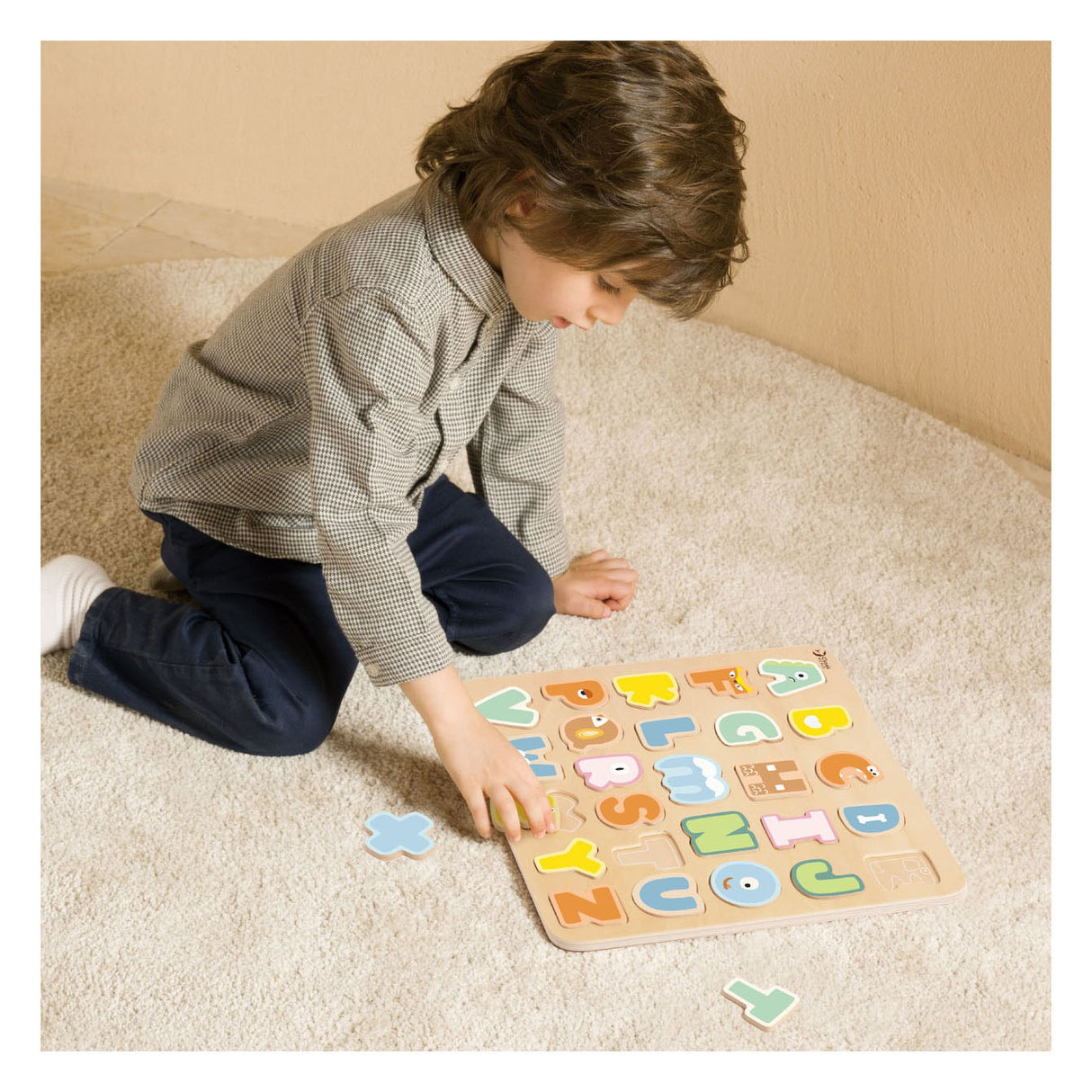 Klasszikus világ fa ábécés puzzle, 27 db.