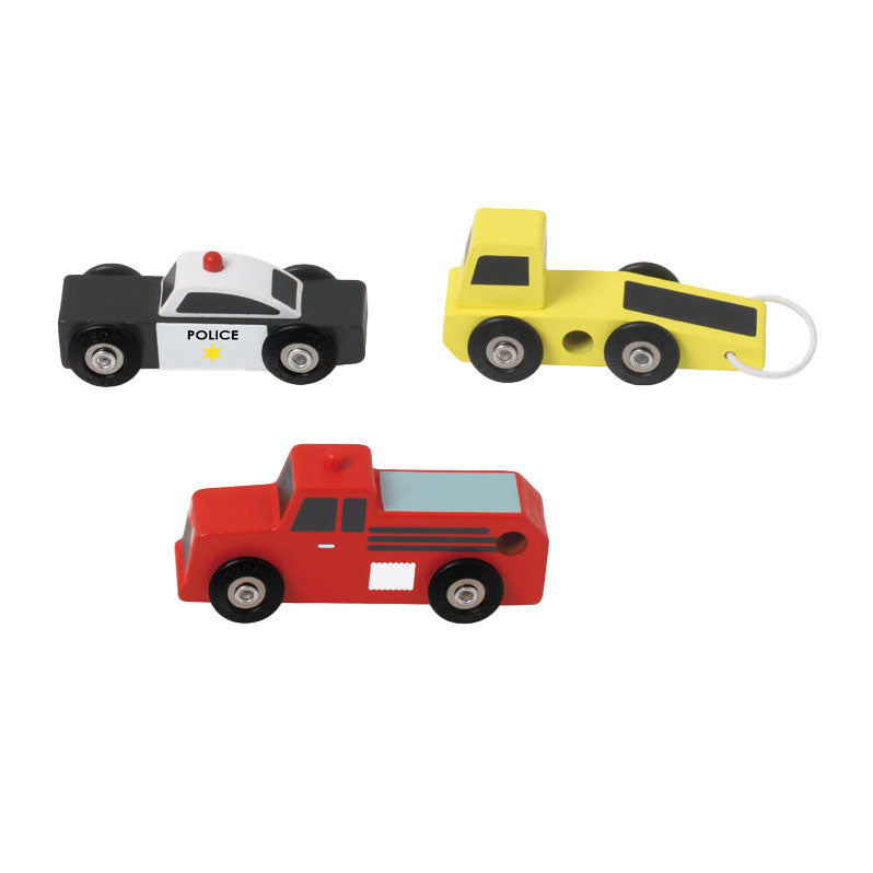 Classic world wooden emergency service cars set, 3 pcs.