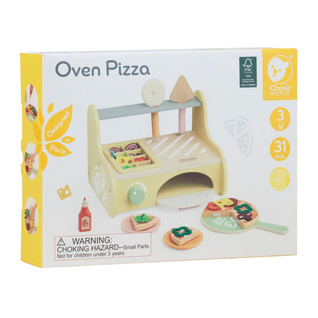 Klasická světová dřevěná herní sada do pece na pizzu, 7 kusů.