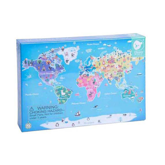 Classic world jigsaw puzzle world map - 48 pcs.