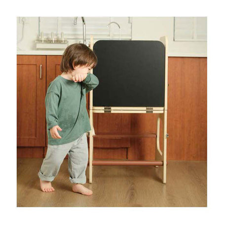 Klassesch Welt Holz 2in1 Léiertuerm an Dësch justierbar, 90cm