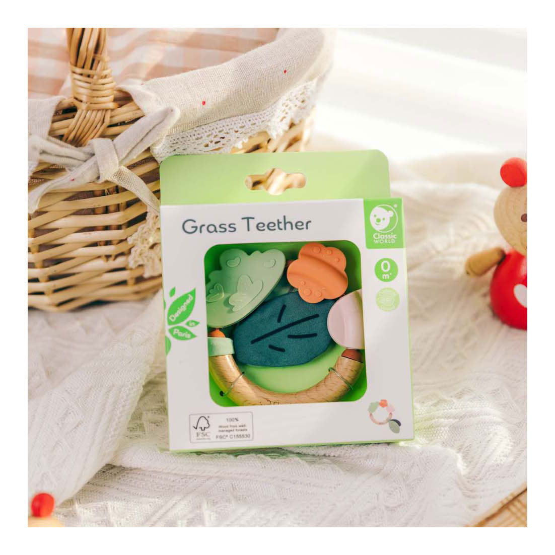 Classic world wooden teether grass