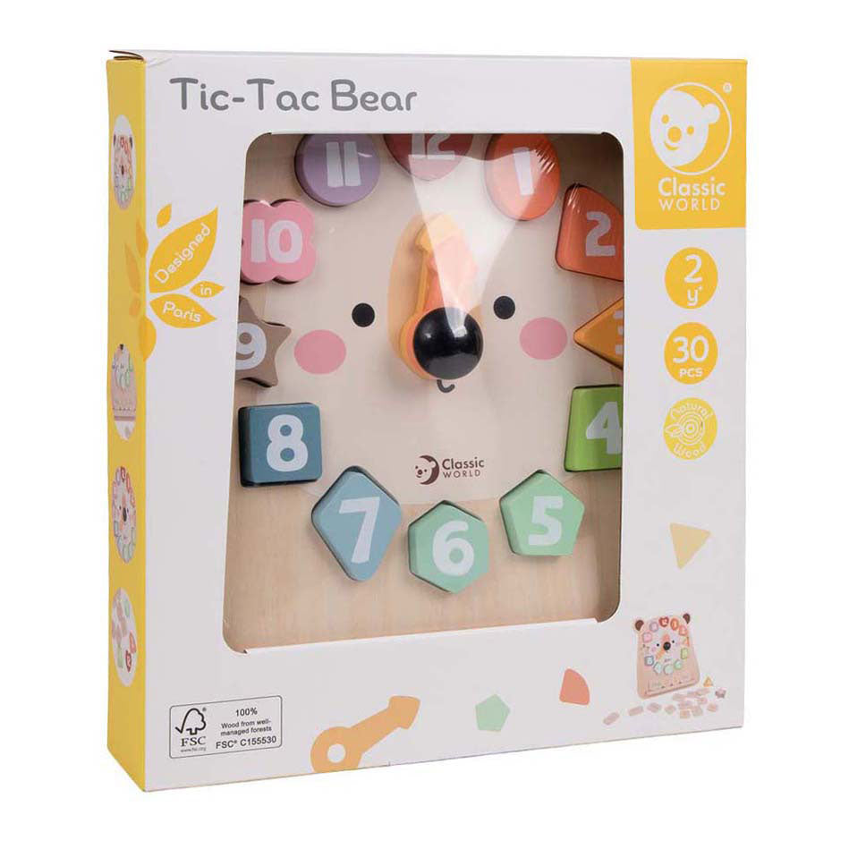 Classic World wooden clock bear
